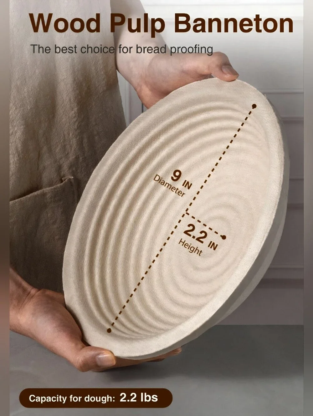 Natural Proofing Basket & Sourdough Tool Set - Beige